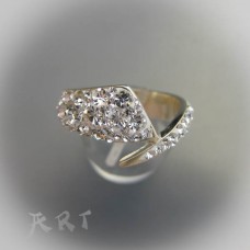 Сребърен дамски пръстен с камъни Swarovski R-291